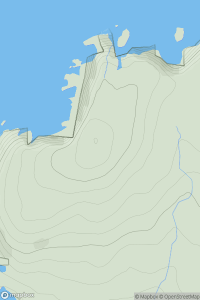 Thumbnail image for Sithean Mor [Scourie to Lairg] showing contour plot for surrounding peak